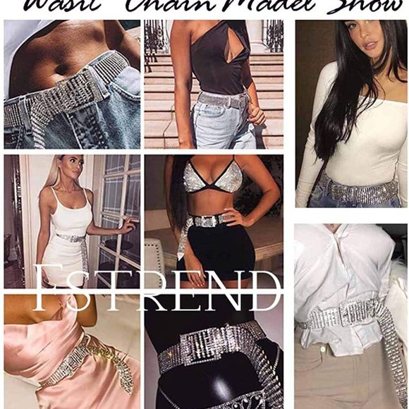 Sparkle Crystal Rhinestone Chain Belts main image 10